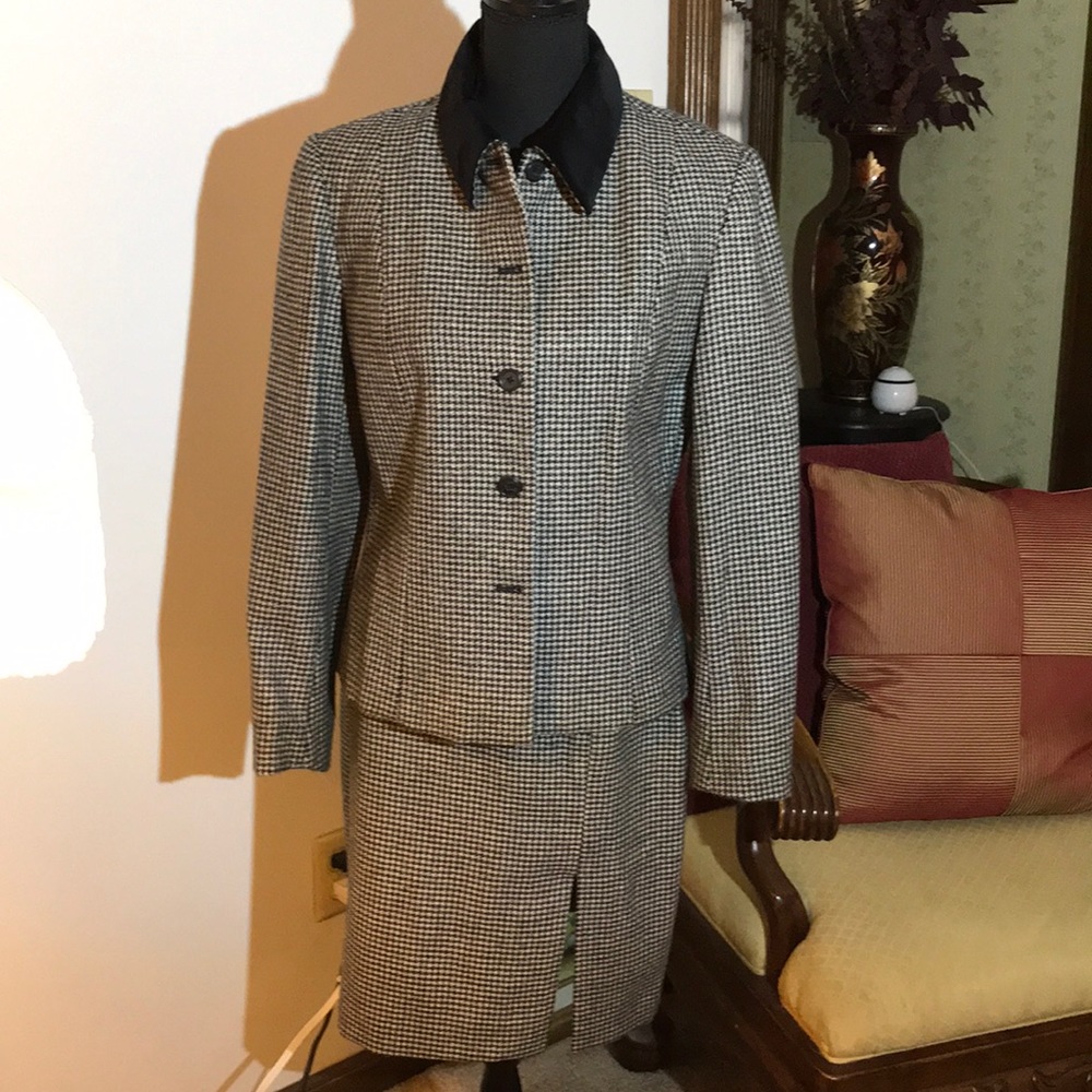 Houndstooth Skirt Suit
